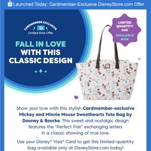 Mickey and Minnie Mouse Sweethearts Tote Bag by Dooney & Bourke - LE 500 2025